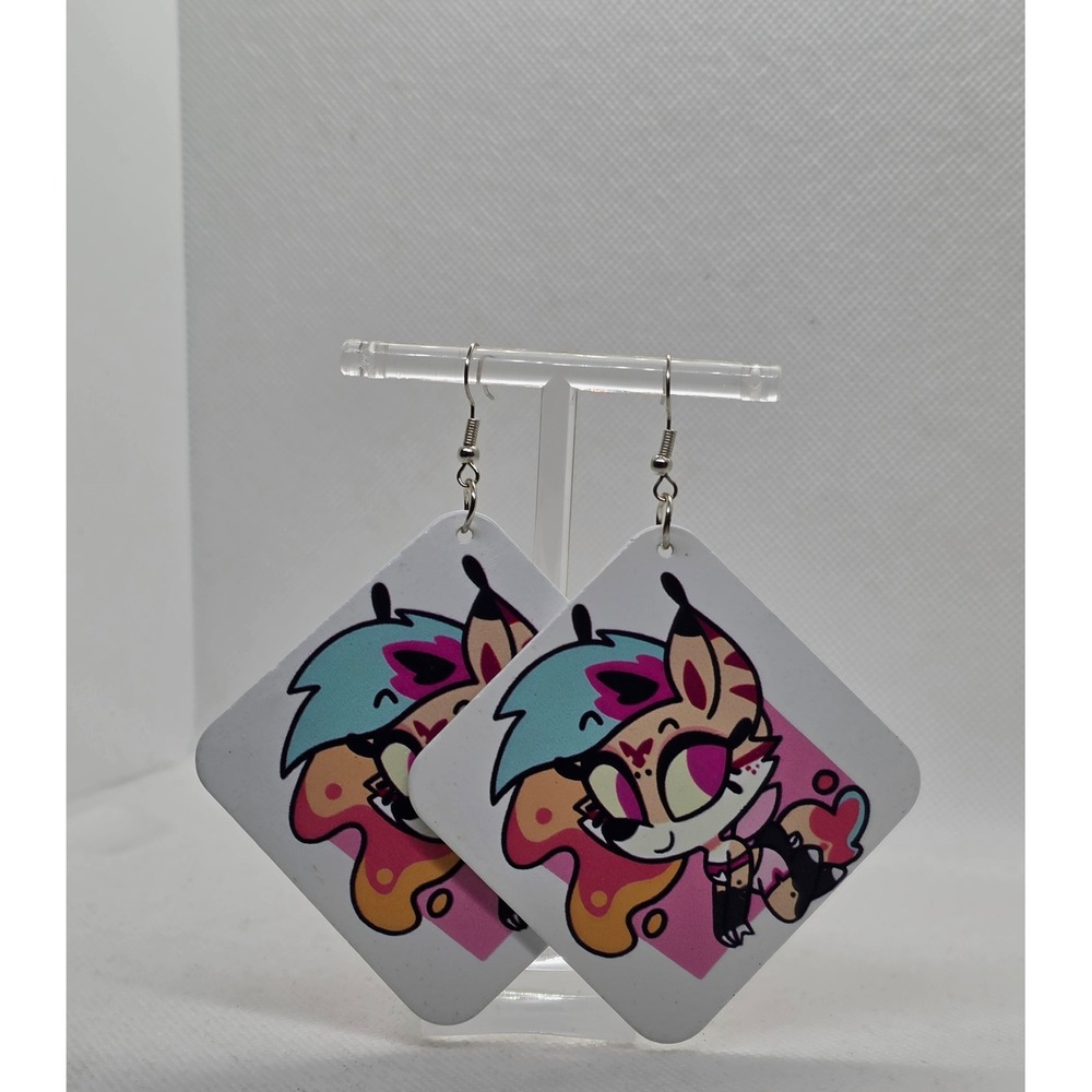 Handmade Queen Bee Helluva Boss XXL Statement Earrings Multi-Color